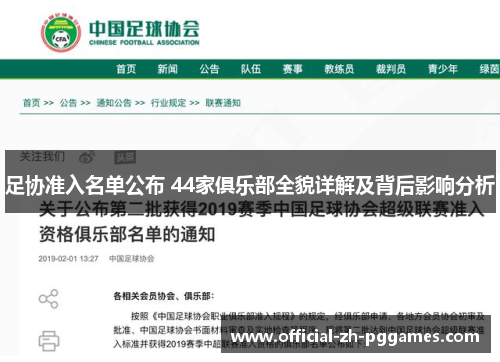 足协准入名单公布 44家俱乐部全貌详解及背后影响分析
